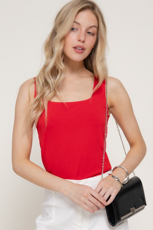 Ruby Square Neck Double Layer Tank