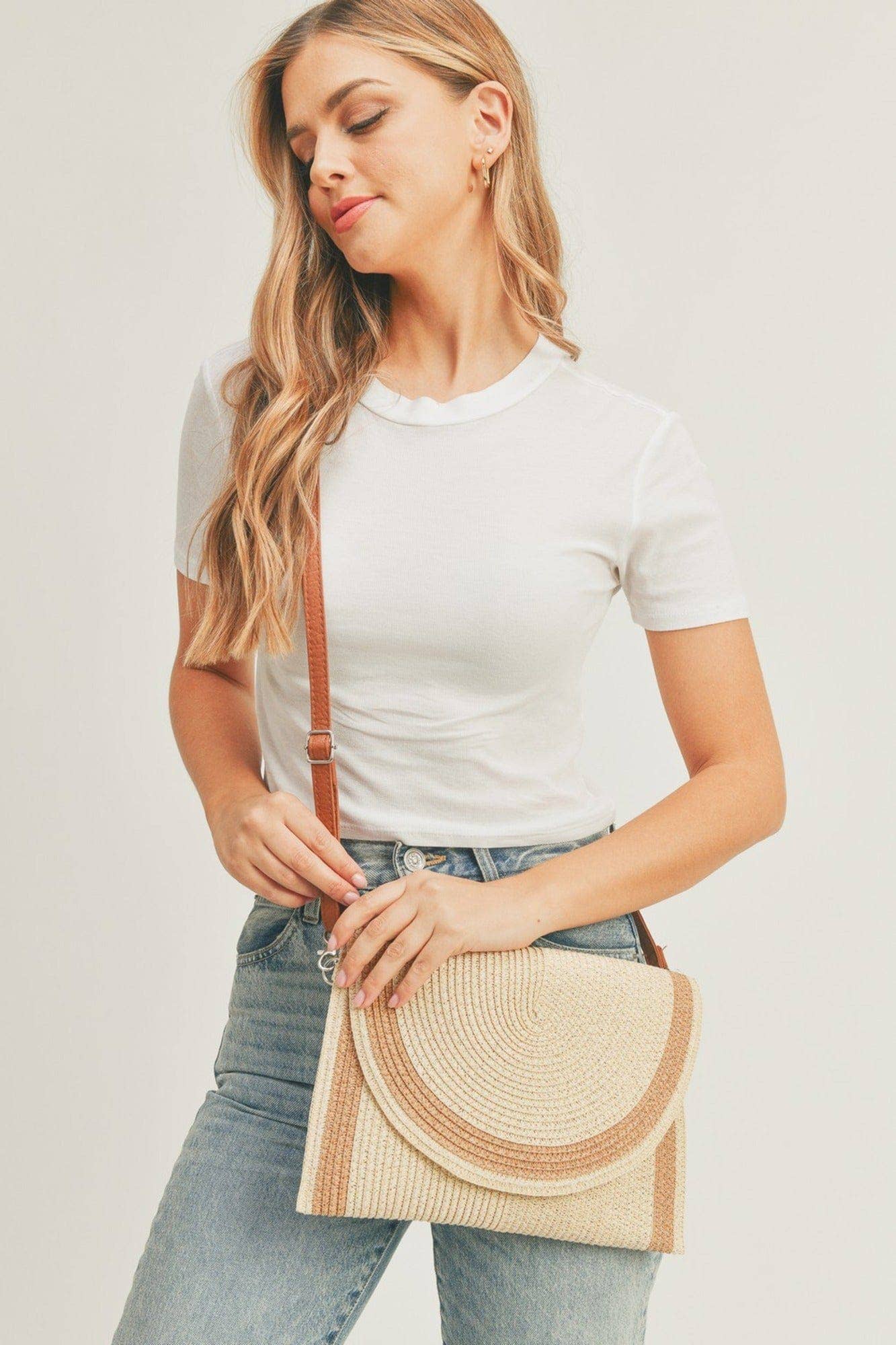 Josie Straw Crossbody Bag/Clutch