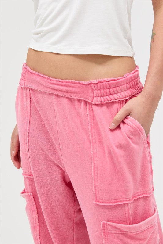Free Spirit Cargo Lounge Pants - Pink