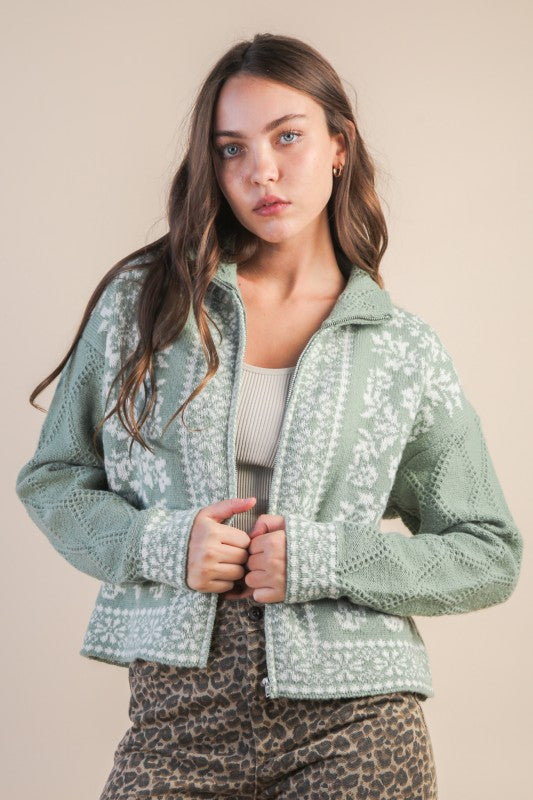 Autumn Nights Zip Up Sweater Cardigan