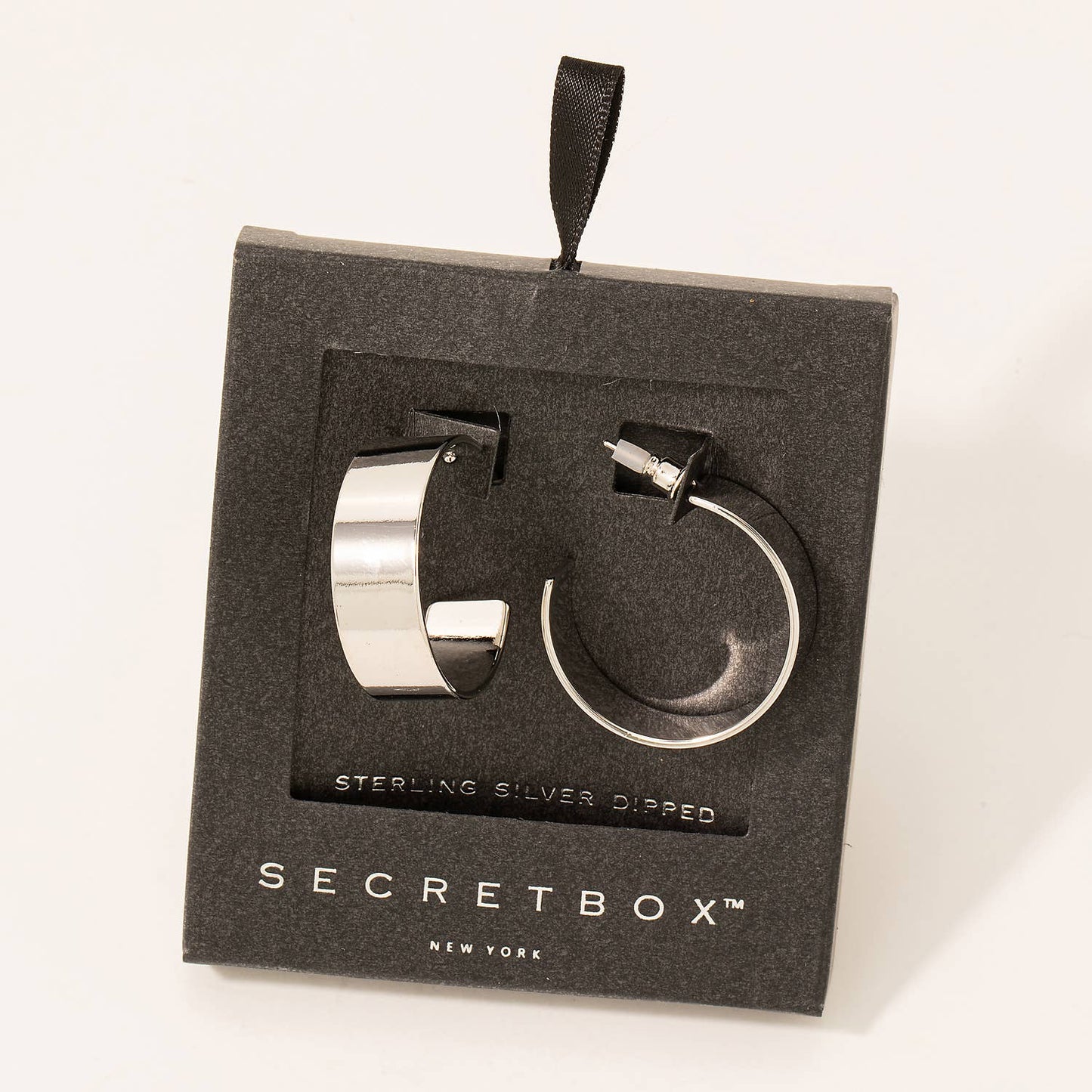 Secret Box Gold Dipped Flat Hoop Earrings