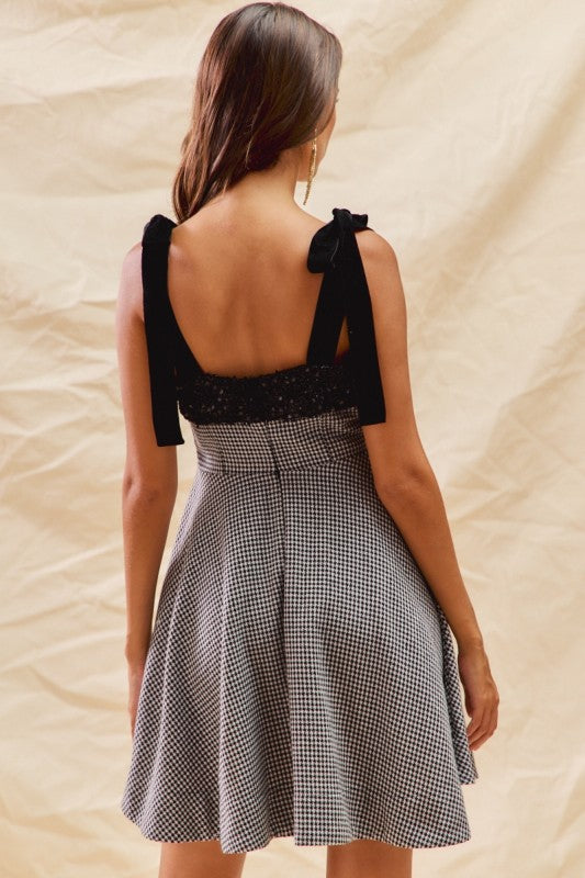fit and flare holiday dress Houndstooth Fit & Flare Christmas Holiday Mini Dress