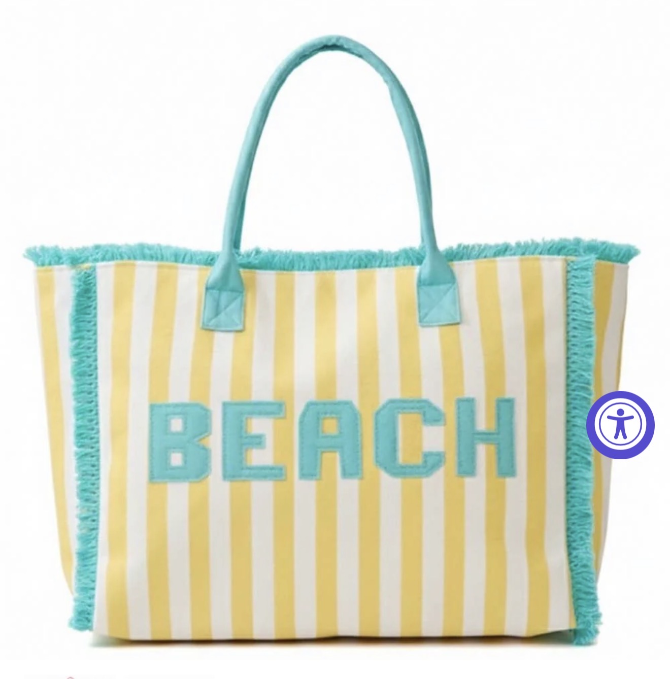 Beach Print Fringe Tote Bag