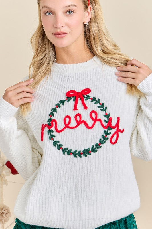 Merry Embroidered Sweater