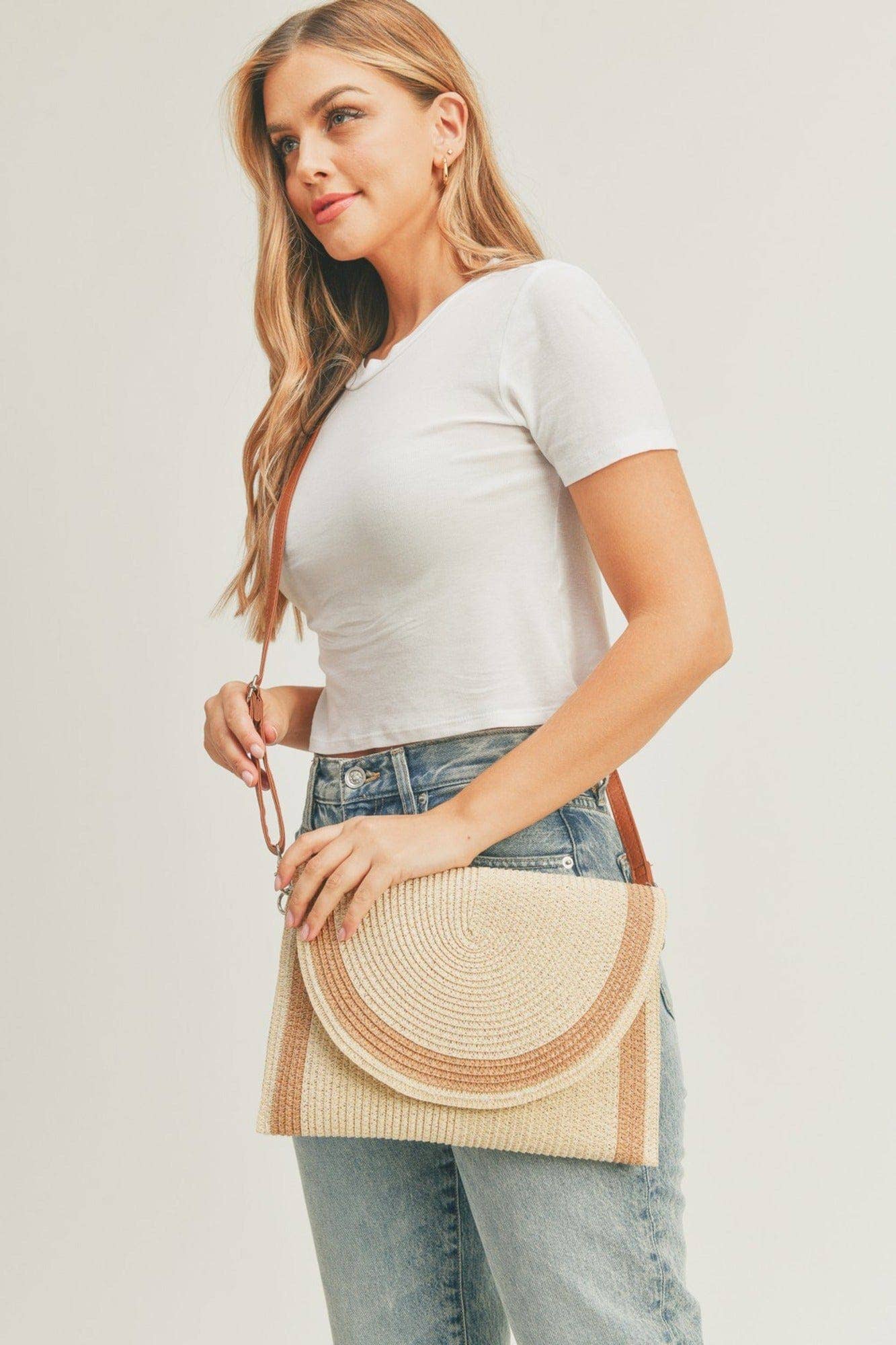 Josie Straw Crossbody Bag/Clutch