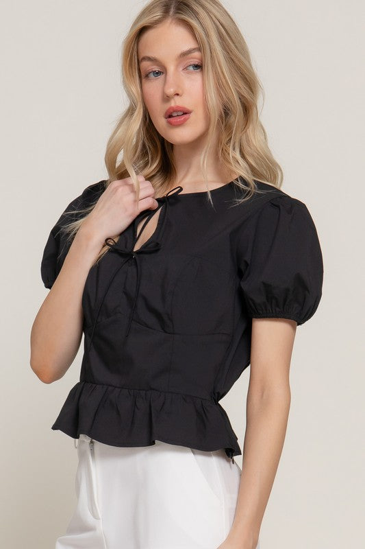 Malibu Moon Short Sleeve Poplin Top
