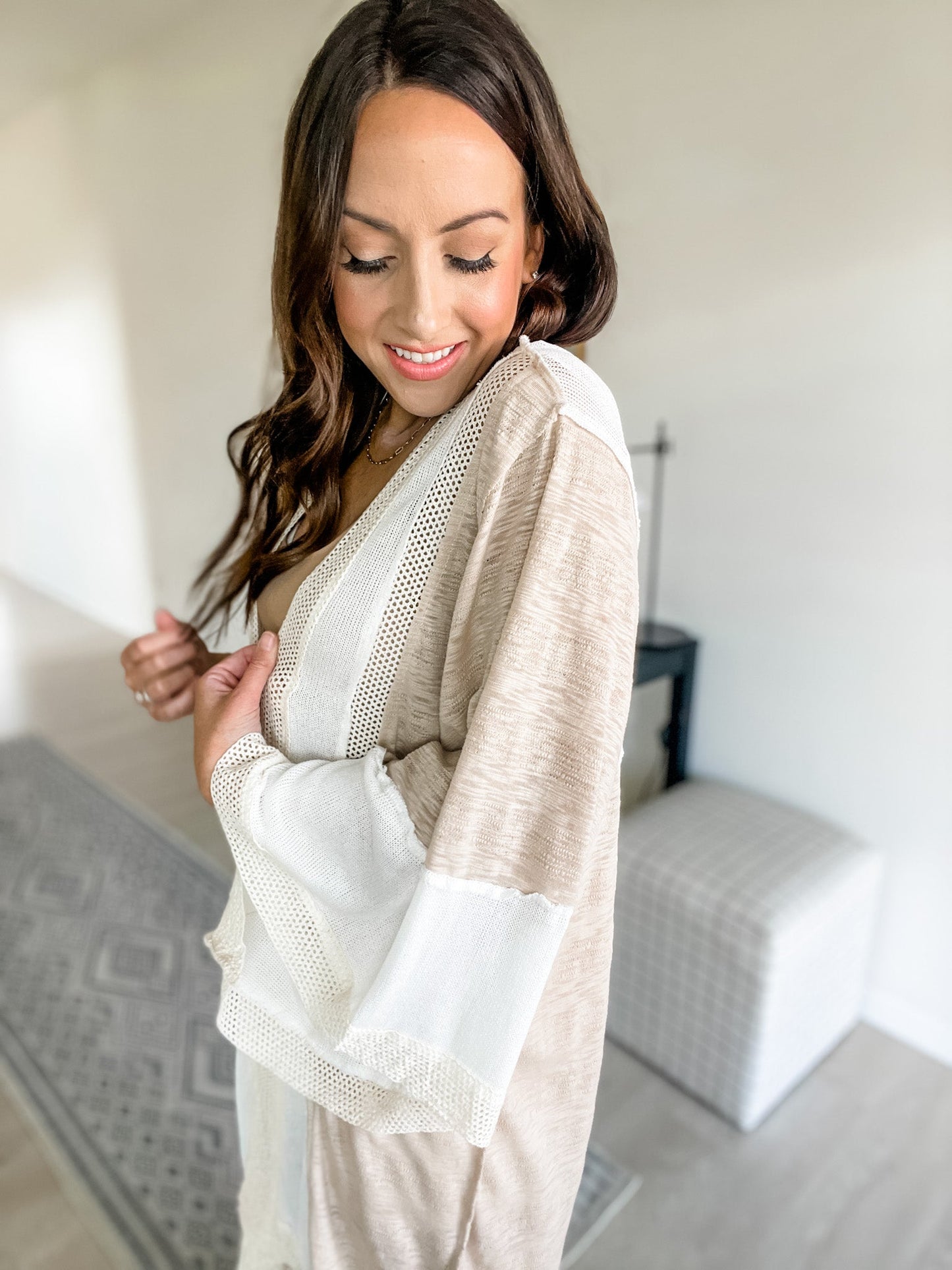Touch Of Sun Lightweight Open Knit Duster Cardigan