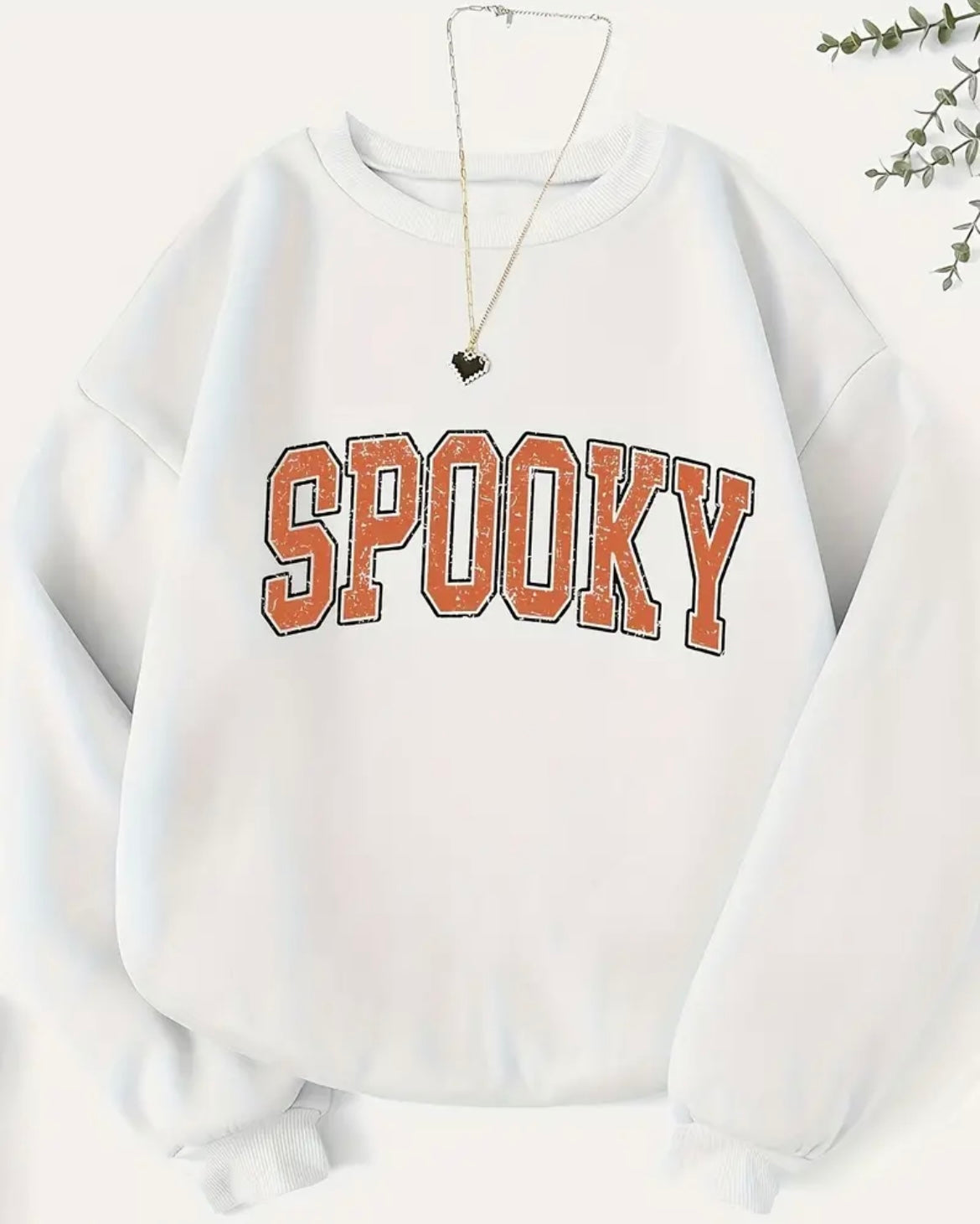 Spooky Crewneck Pullover - White