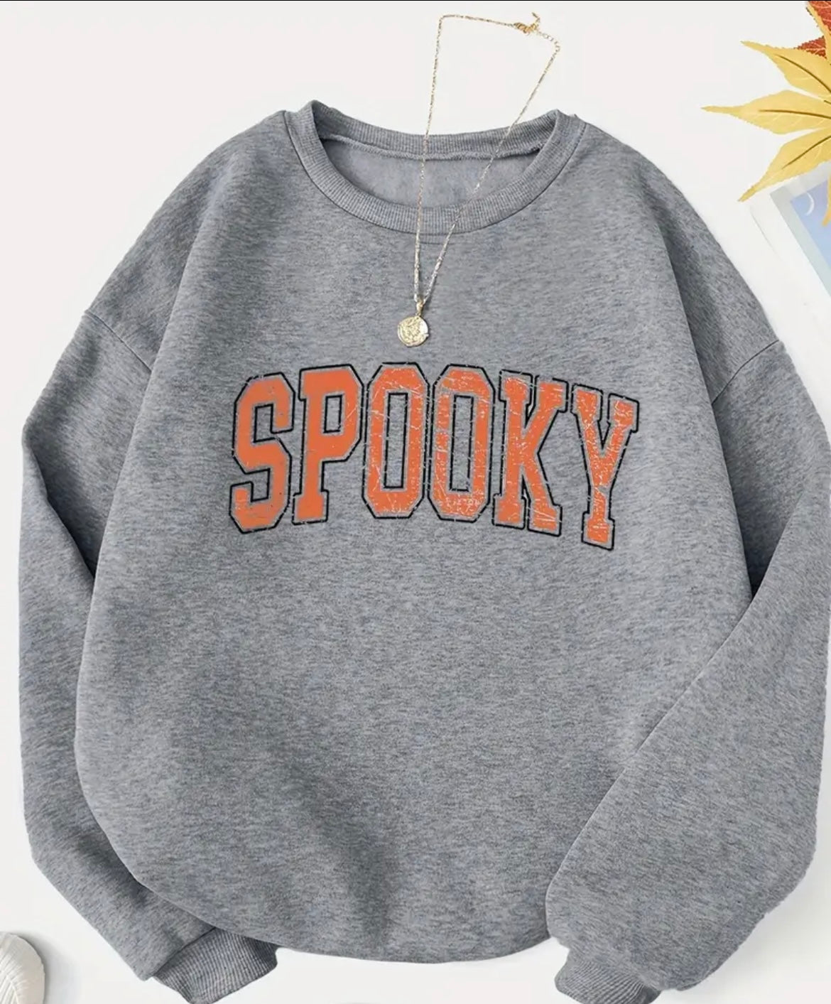 Spooky Crewneck Pullover - Grey