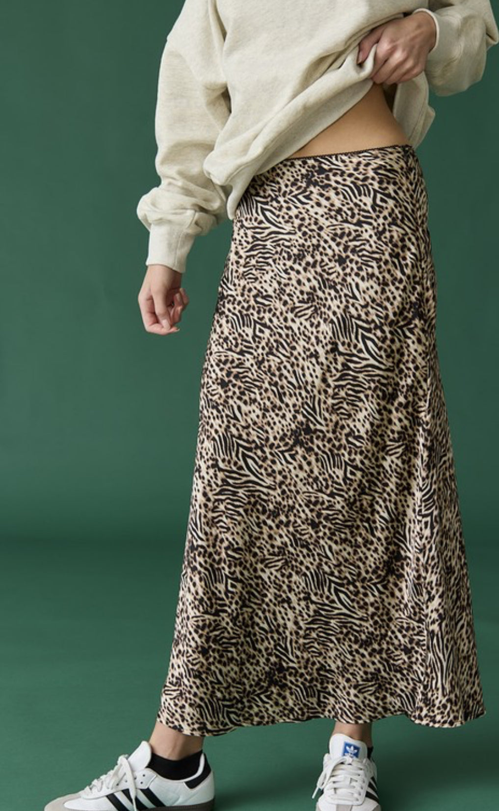 Iris Leopard Midi Skirt