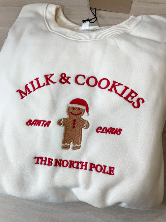 Cookies For Santa Embroidered Sweatshirt