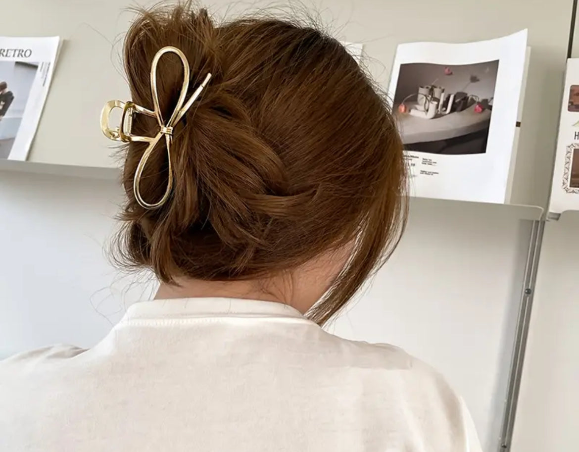 Gold Bow Hair Clip