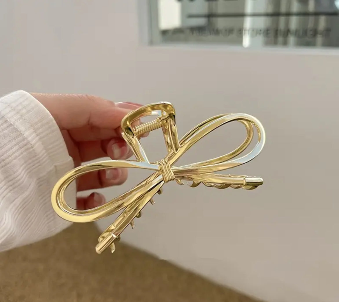 Gold Bow Hair Clip