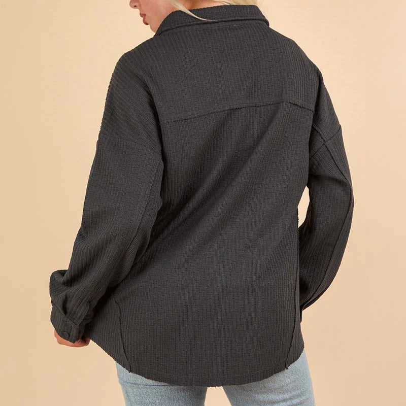 DOORBUSTER DEAL - Cozy Shacket - Charcoal