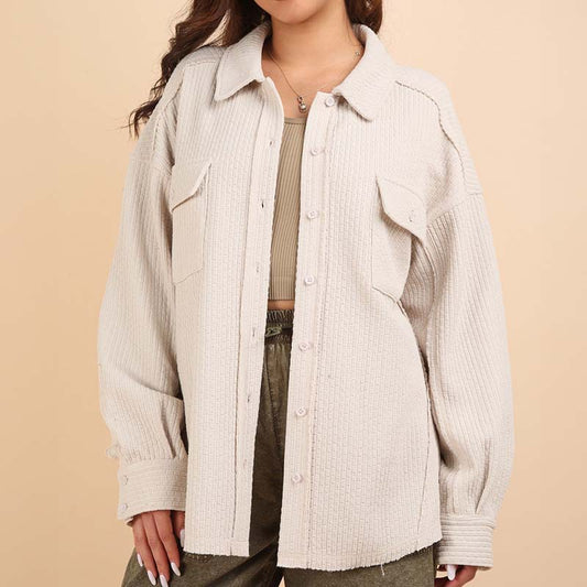 DOORBUSTER DEAL - Cozy Shacket - Ivory