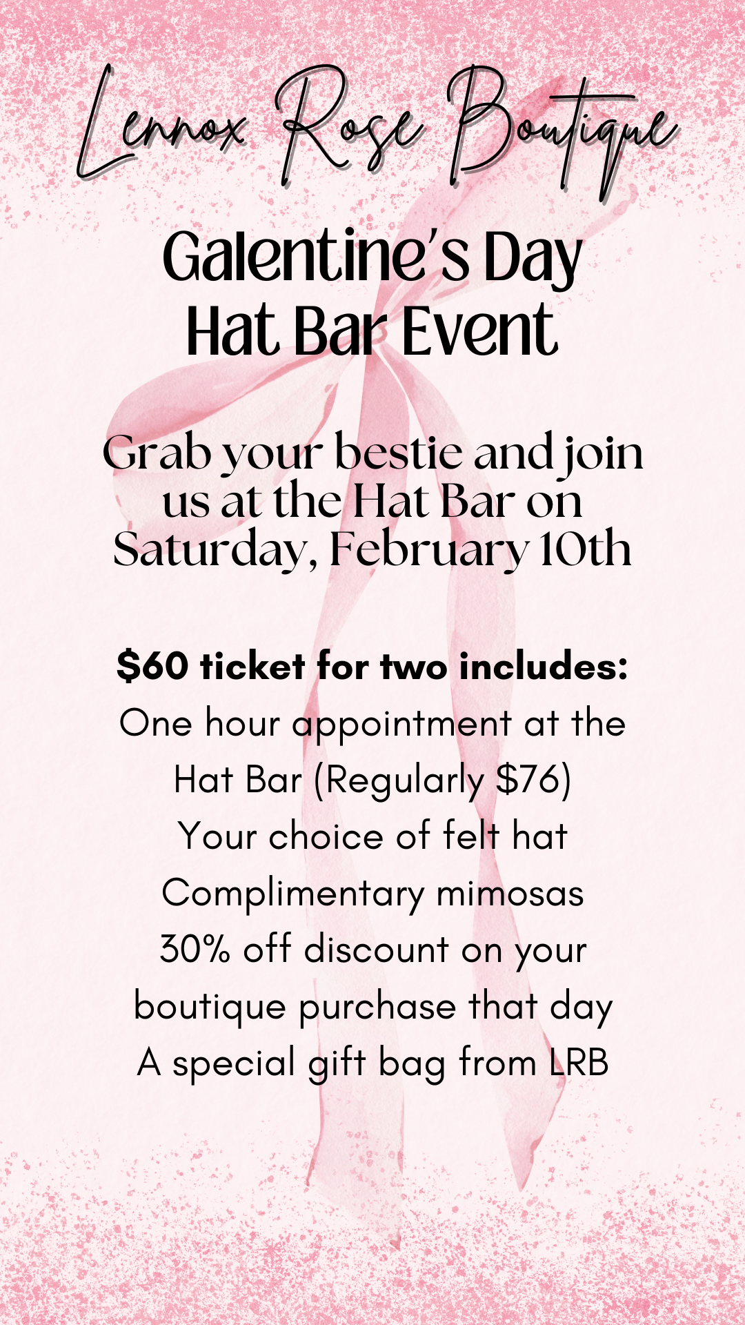 Galentine's Day Hat Bar Event - Saturday, February 10th
