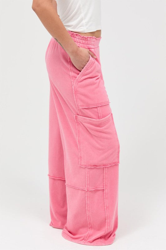 Free Spirit Cargo Lounge Pants - Pink