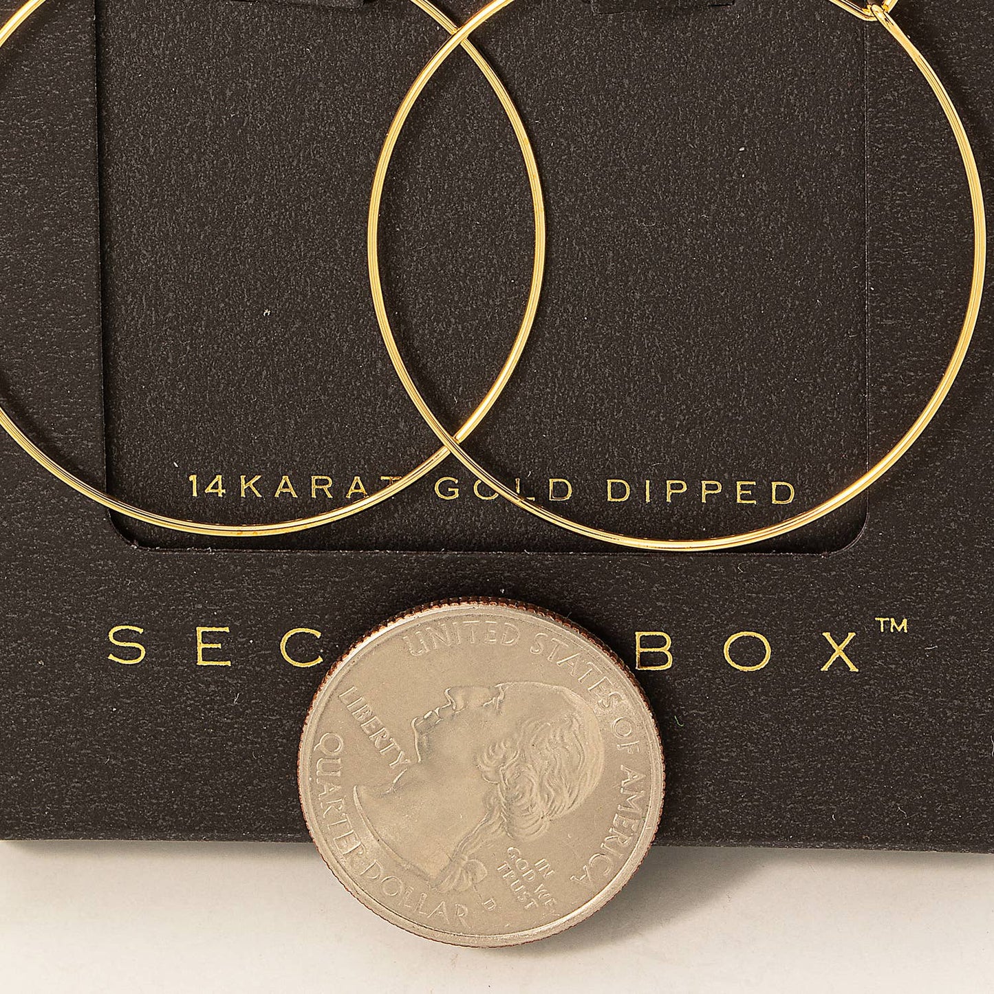 Secret Box Gold Dipped Thin Hoop Earrings