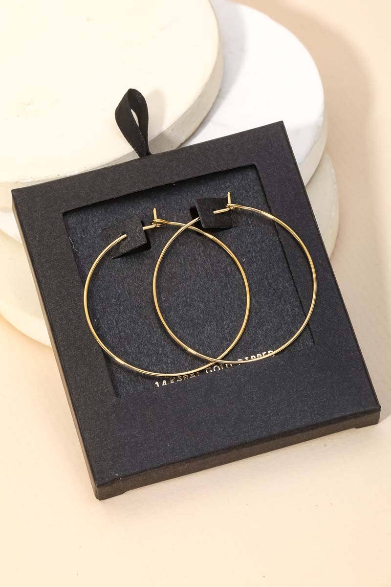 Secret Box Gold Dipped Thin Hoop Earrings