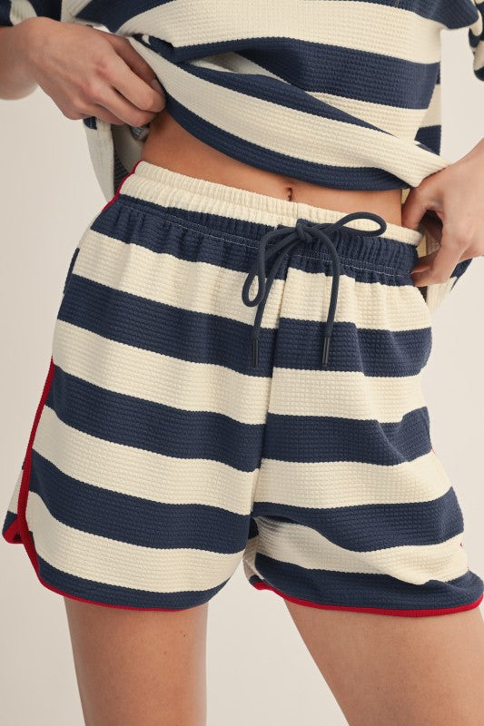 Riviera Breeze Waffle Knit Striped Set