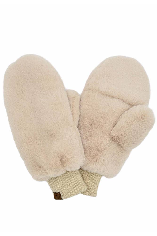 C.C Faux Fur Mittens with Shepherd Lining - 4 Colors