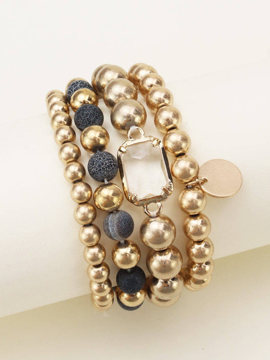 4 Piece Semi Precious Bracelet Set