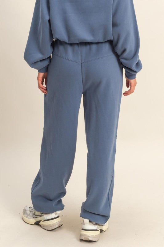 Cuddle Up Jogger Sweatpants - Dusty Blue