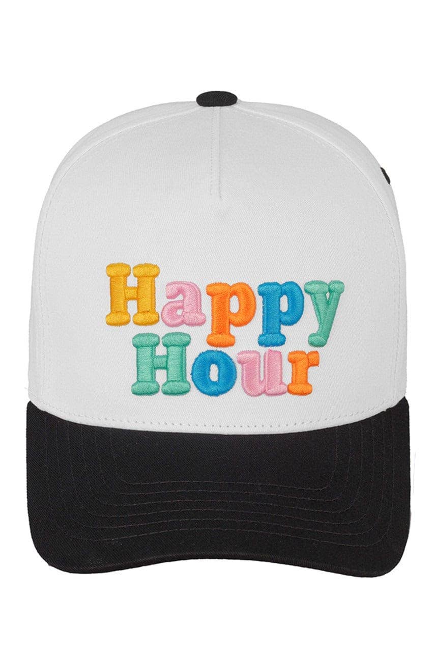 Happy Hour Embroidered Trucker Hat