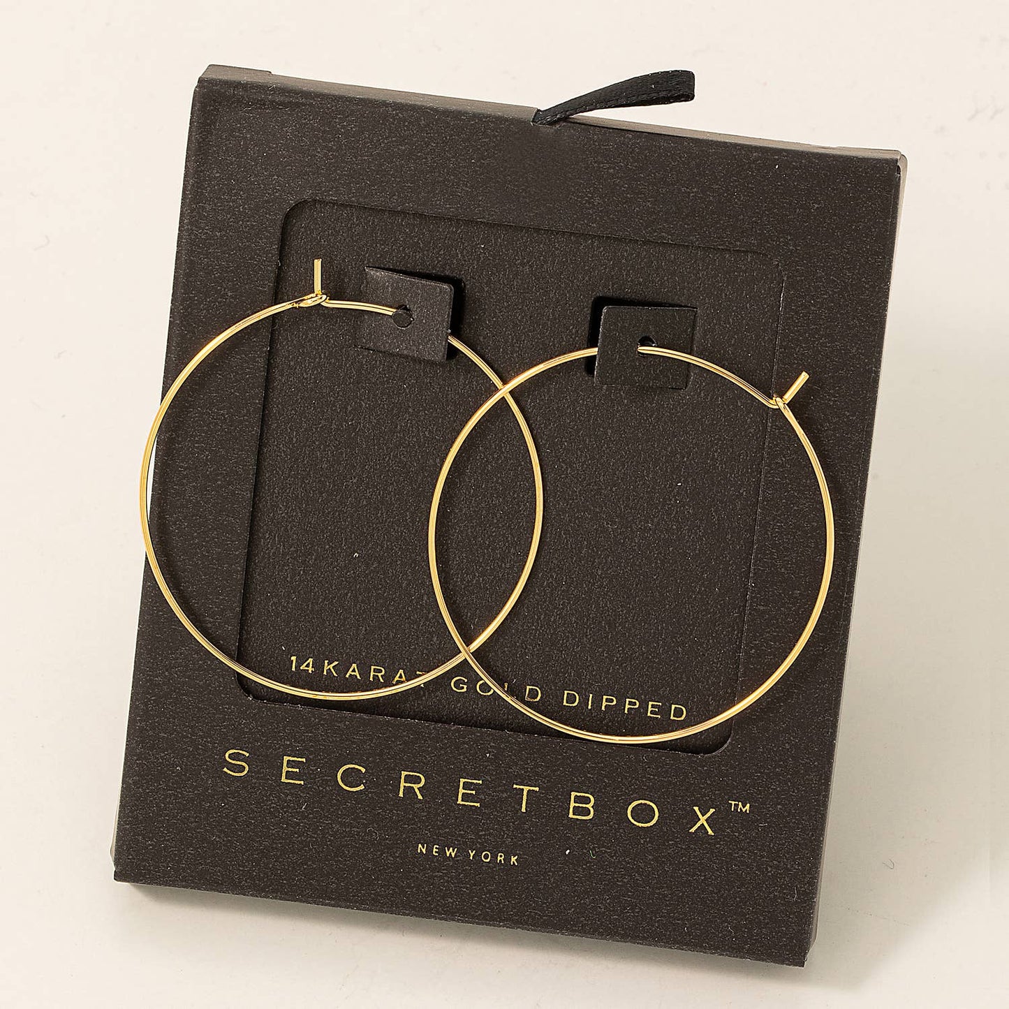 Secret Box Gold Dipped Thin Hoop Earrings