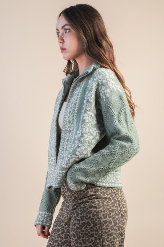 Autumn Nights Zip Up Sweater Cardigan