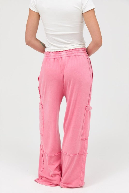 Free Spirit Cargo Lounge Pants - Pink
