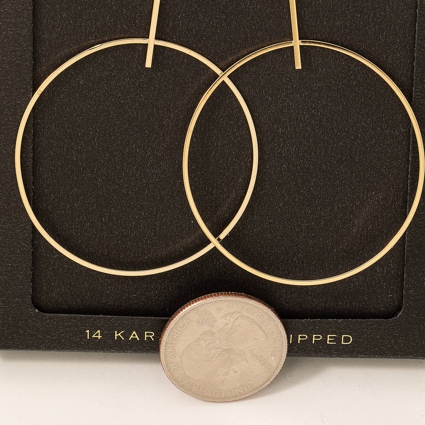 Gold Dipped Thin Hoop Drop Earring