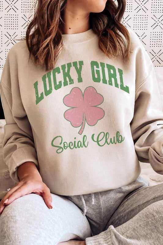 LUCKY GIRL SOCIAL CLUB Graphic Sweatshirt