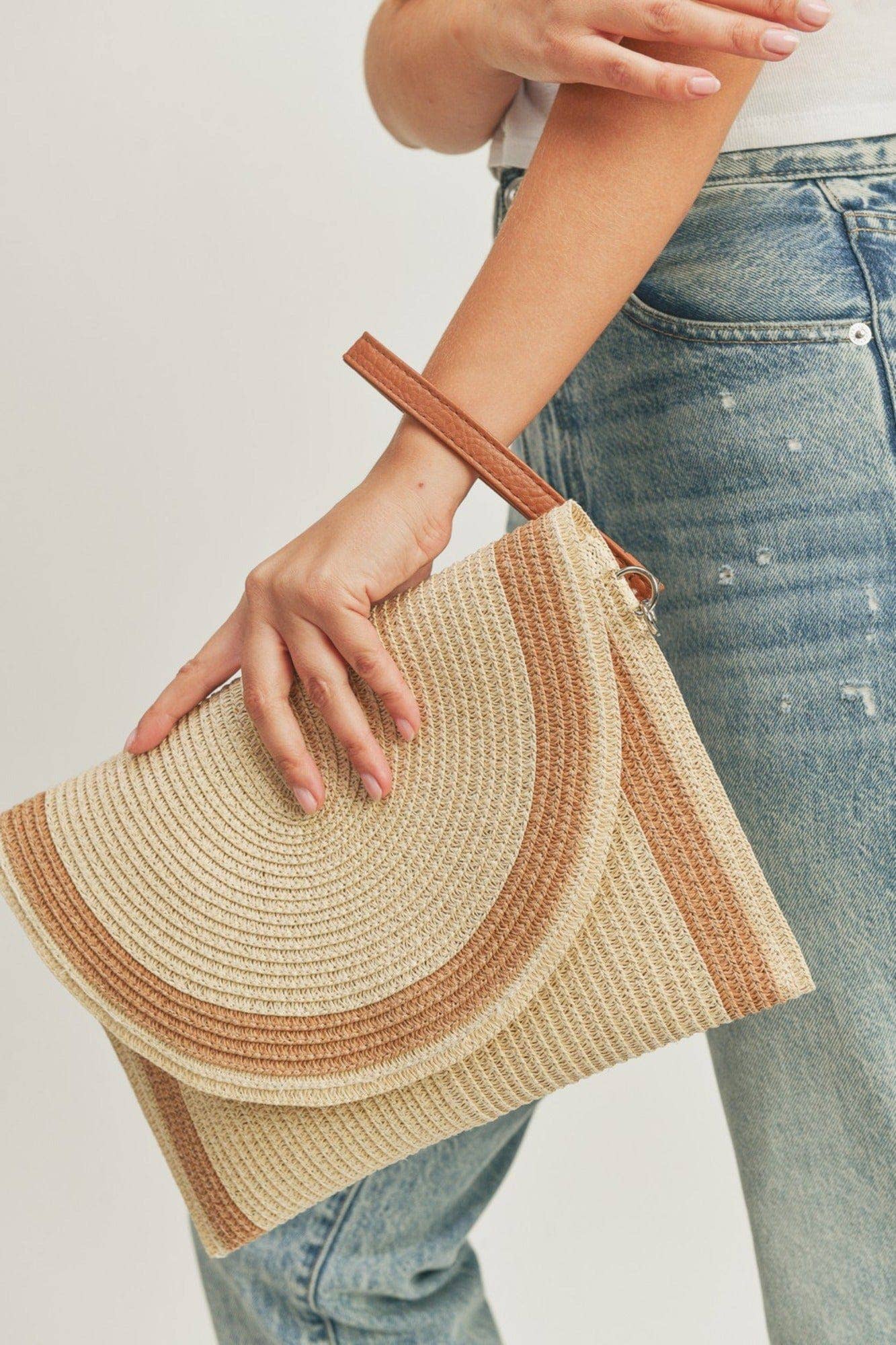 Josie Straw Crossbody Bag/Clutch