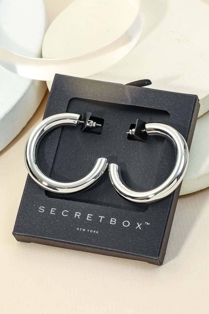 Secret Box Gold Dipped C Hoop Earrings - 2 Colors