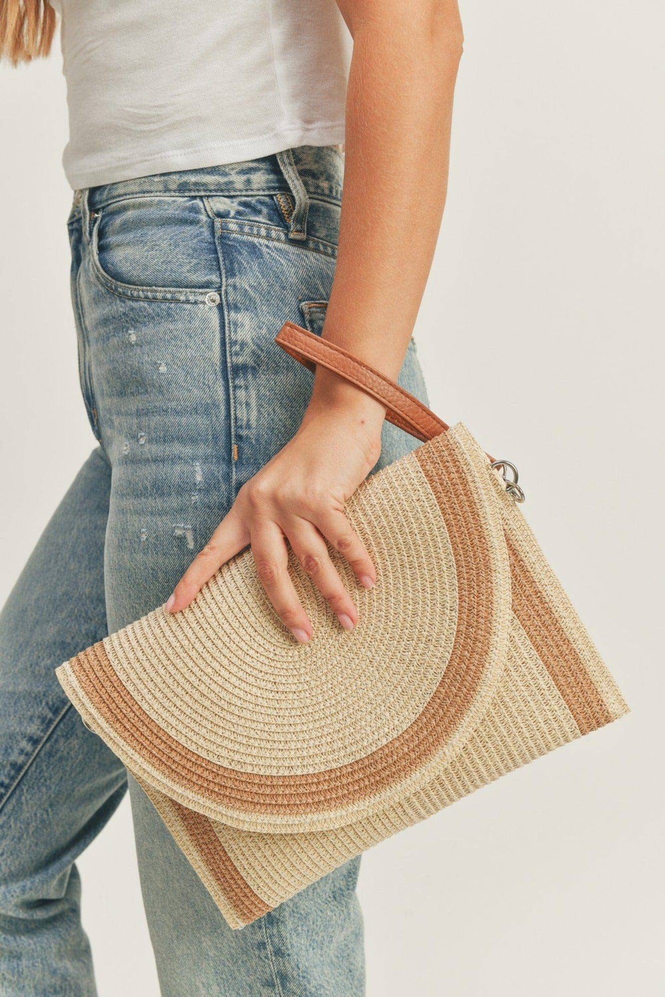 Josie Straw Crossbody Bag/Clutch
