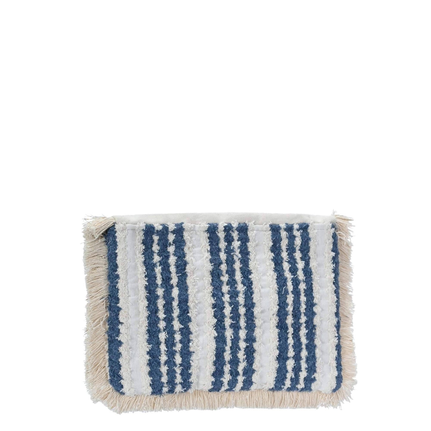 Seashore Beaded Fringe Foldover Clutch