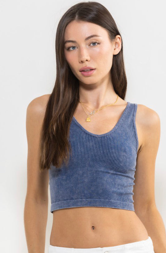 Jordan Mineral Wash Seamless Top - Navy - FINAL SALE