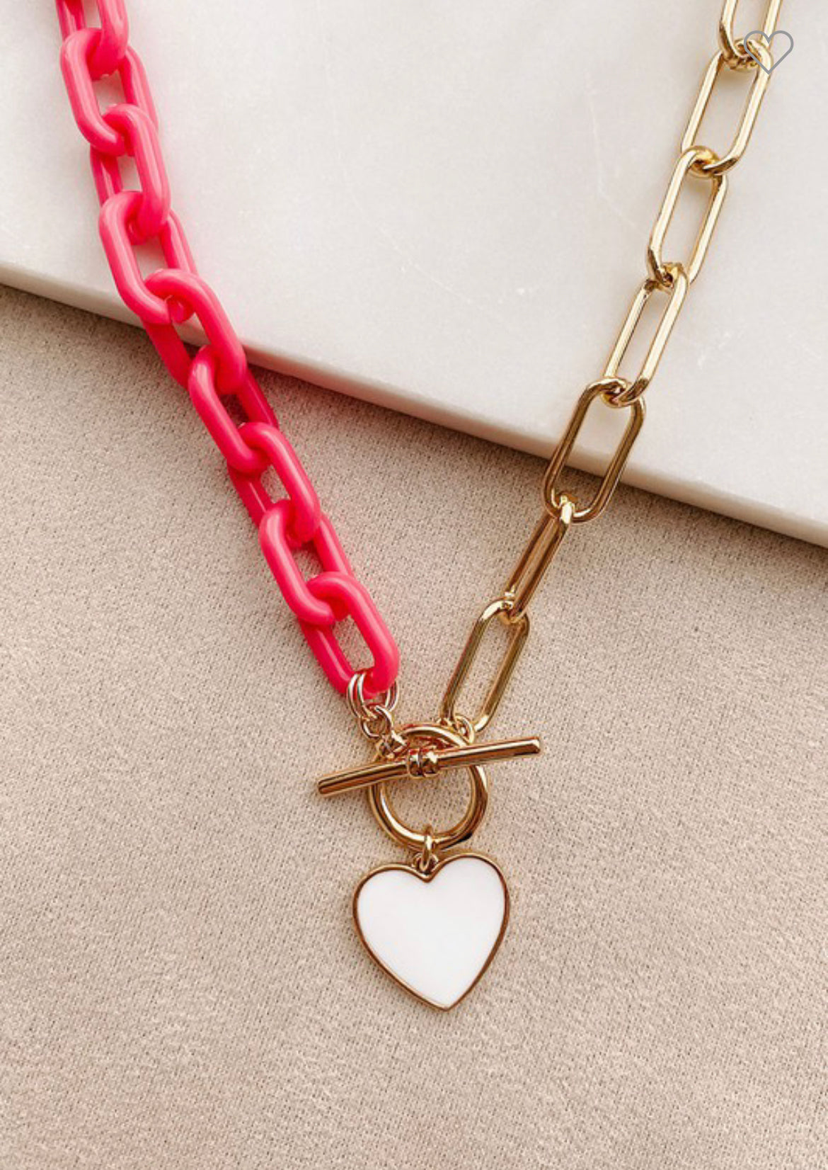 Be Mine Heart Charm Toggle Necklace